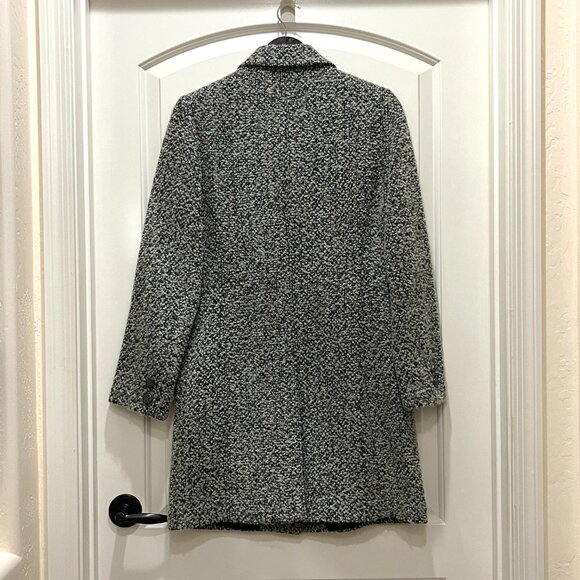 Bromley 6P Petite Coat Black White Tweed Wool Blend - Picture 2 of 8